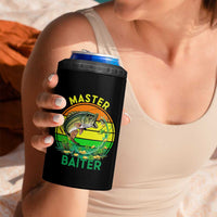 Funny Bass Fishing St Patricks Day 4 in 1 Can Cooler Tumbler Master Baiter