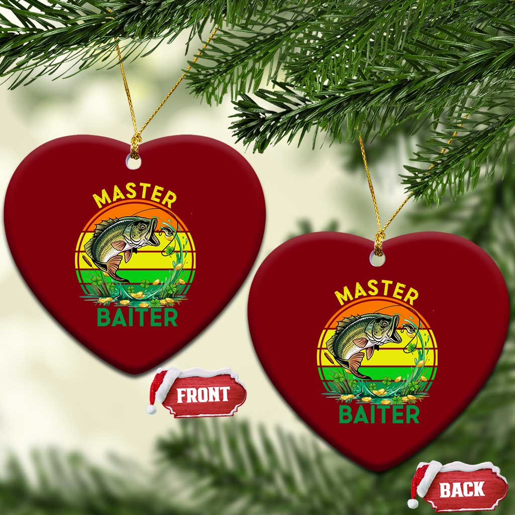 Funny Bass Fishing St Patricks Day Ceramic Ornament Master Baiter
