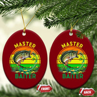 Funny Bass Fishing St Patricks Day Ceramic Ornament Master Baiter