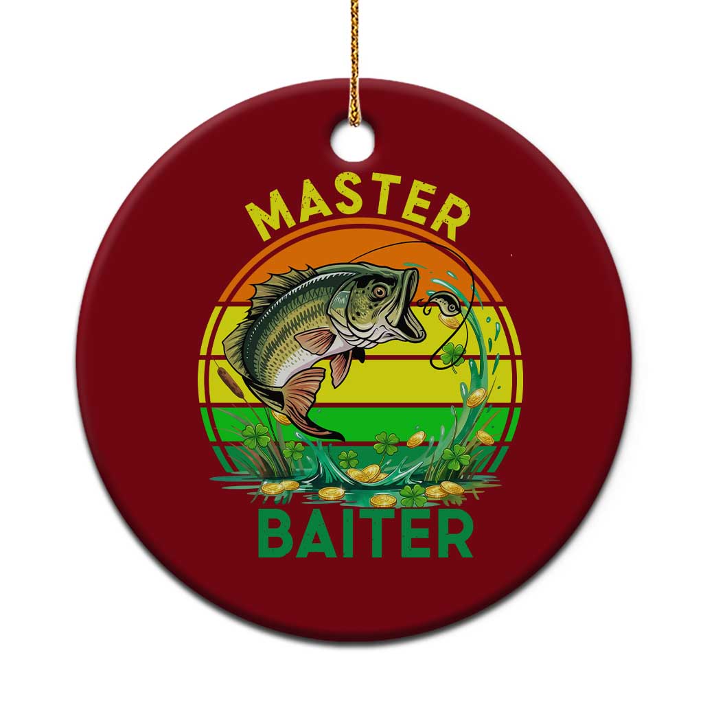 Funny Bass Fishing St Patricks Day Ceramic Ornament Master Baiter