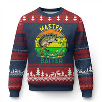 Funny Bass Fishing St Patricks Day Ugly Christmas Sweater Master Baiter