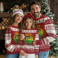 Funny Bass Fishing St Patricks Day Ugly Christmas Sweater Master Baiter