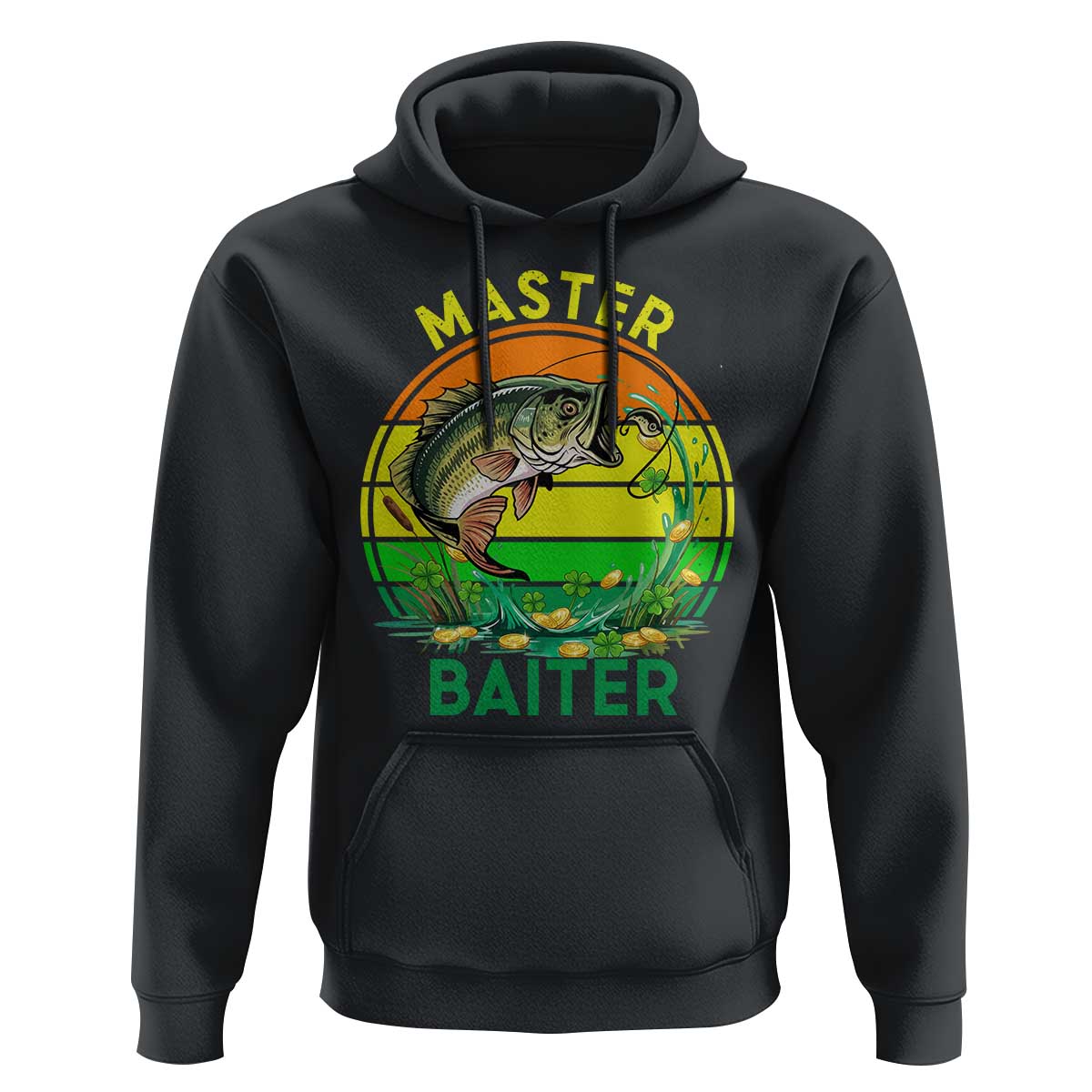 Funny Bass Fishing St Patricks Day Hoodie Master Baiter