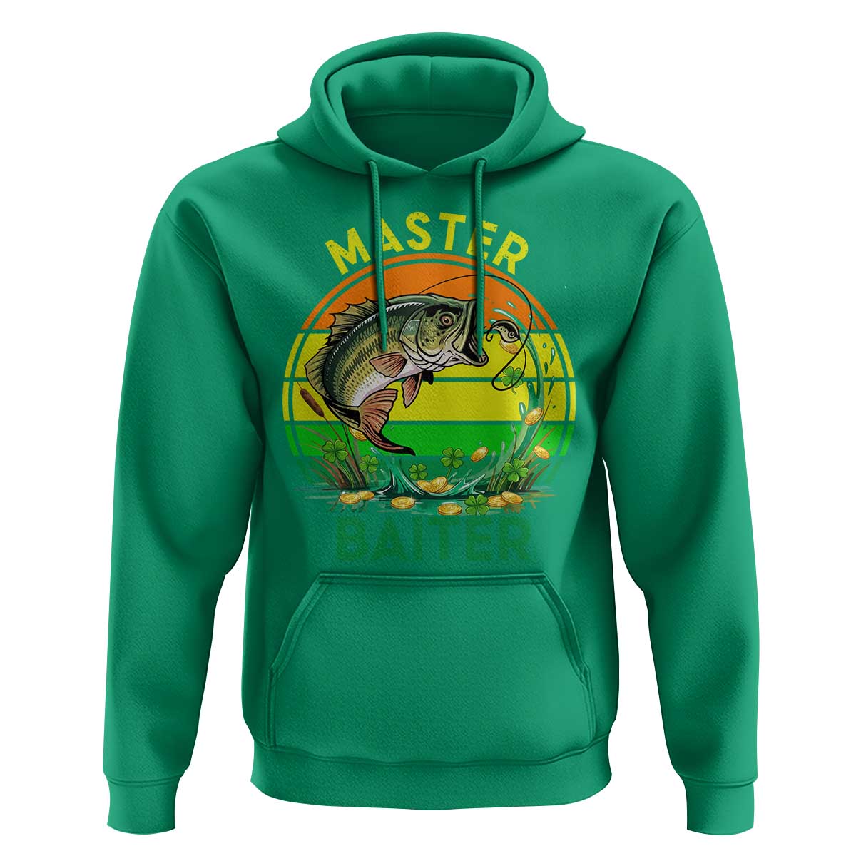 Funny Bass Fishing St Patricks Day Hoodie Master Baiter