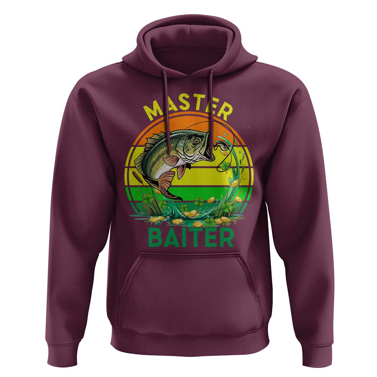 Funny Bass Fishing St Patricks Day Hoodie Master Baiter