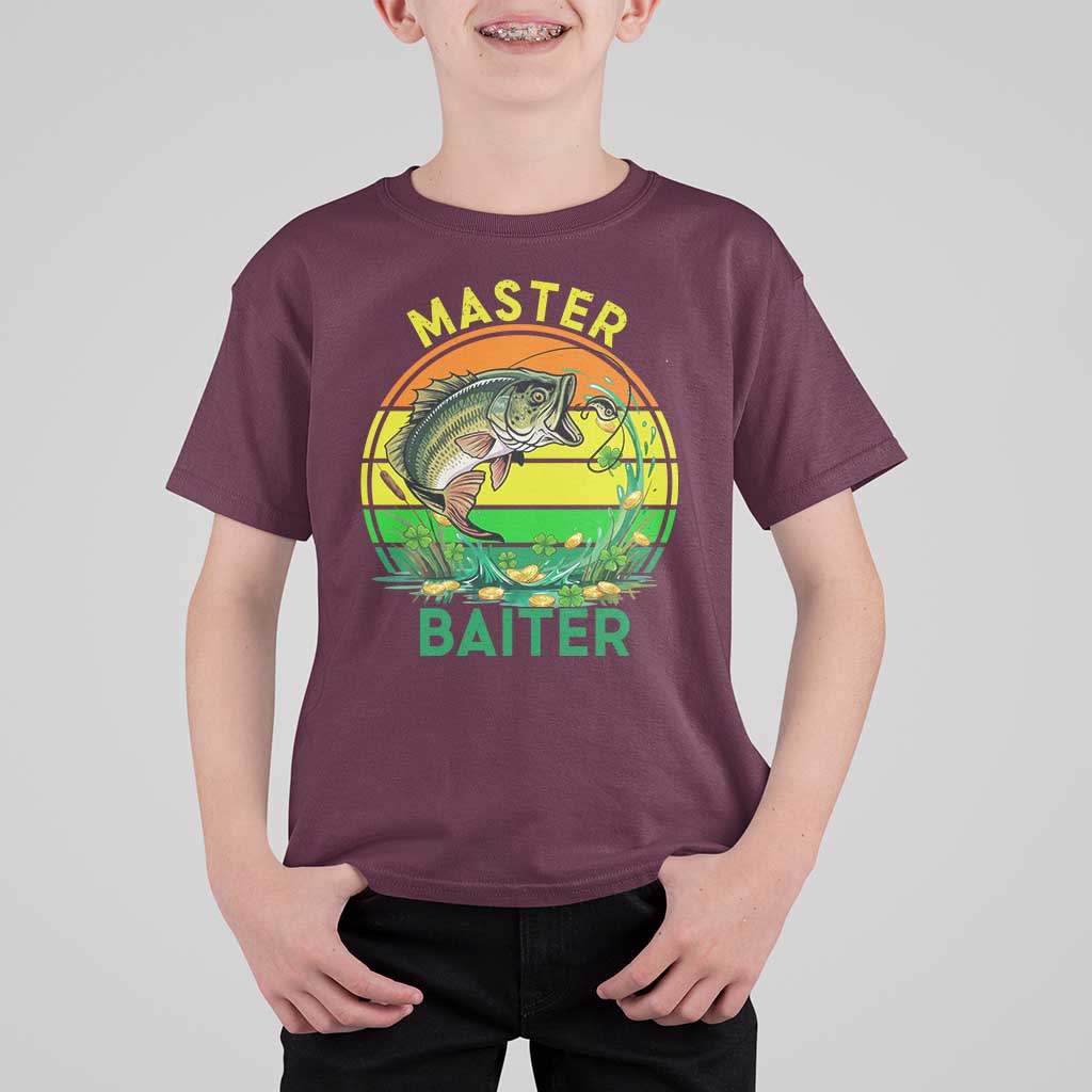 Funny Bass Fishing St Patricks Day T Shirt For Kid Master Baiter