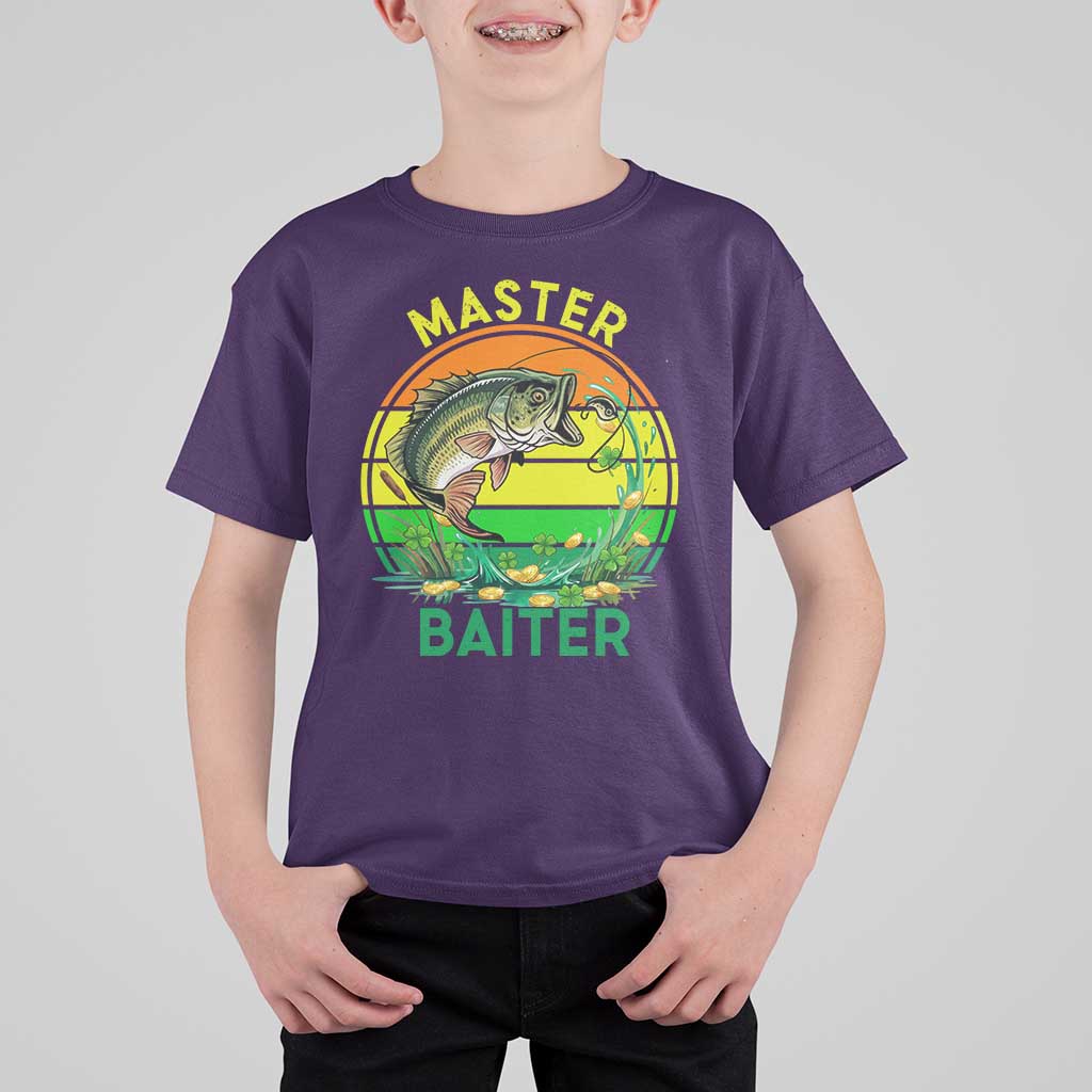 Funny Bass Fishing St Patricks Day T Shirt For Kid Master Baiter