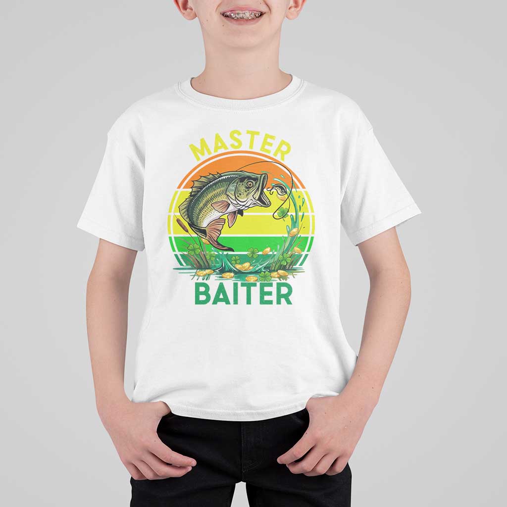 Funny Bass Fishing St Patricks Day T Shirt For Kid Master Baiter