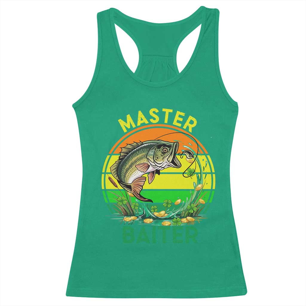 Funny Bass Fishing St Patricks Day Racerback Tank Top Master Baiter