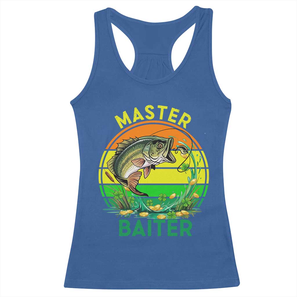 Funny Bass Fishing St Patricks Day Racerback Tank Top Master Baiter