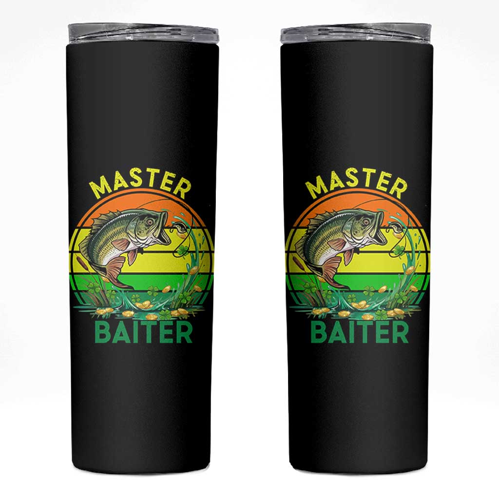 Funny Bass Fishing St Patricks Day Skinny Tumbler Master Baiter