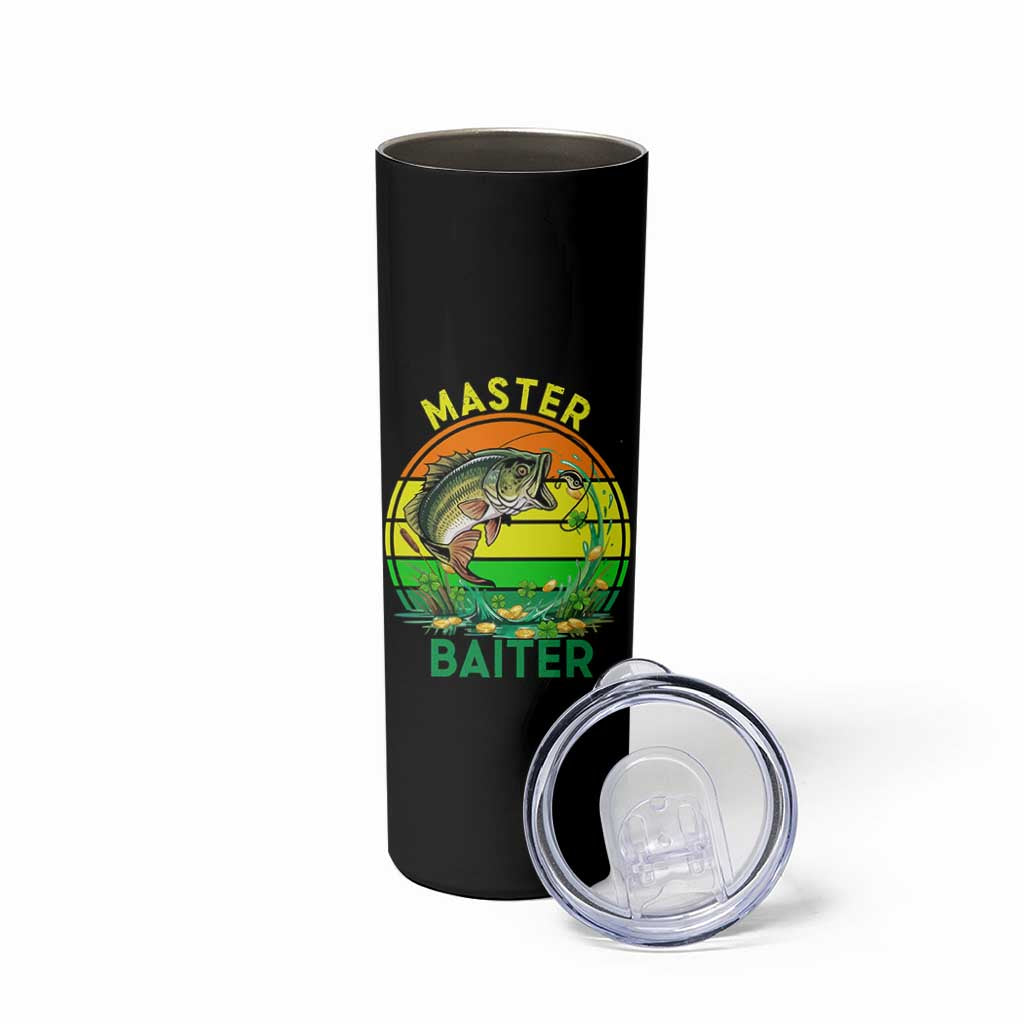 Funny Bass Fishing St Patricks Day Skinny Tumbler Master Baiter