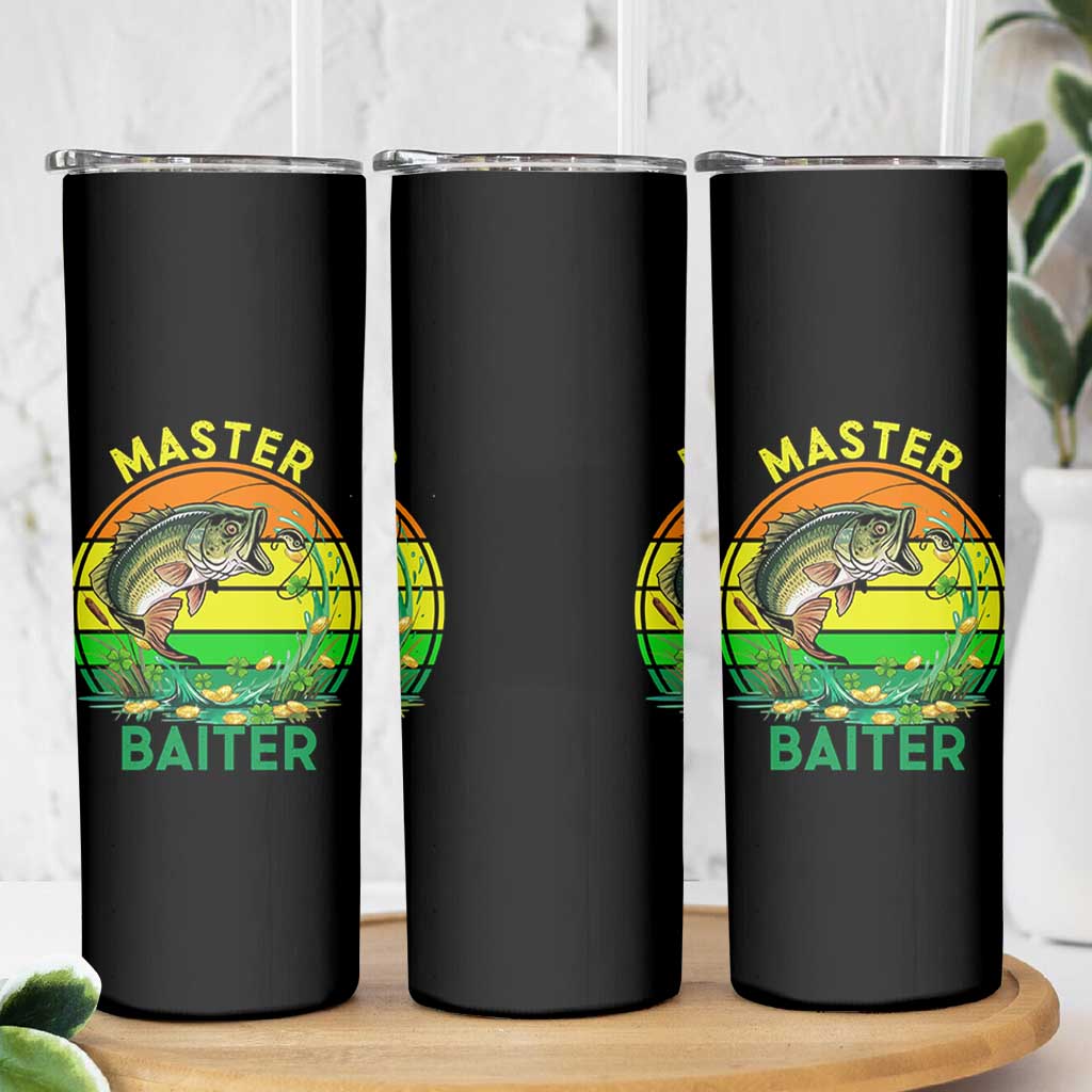 Funny Bass Fishing St Patricks Day Skinny Tumbler Master Baiter