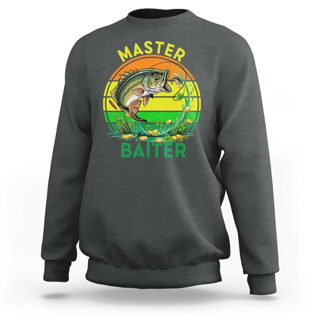 Funny Bass Fishing St Patricks Day Sweatshirt Master Baiter
