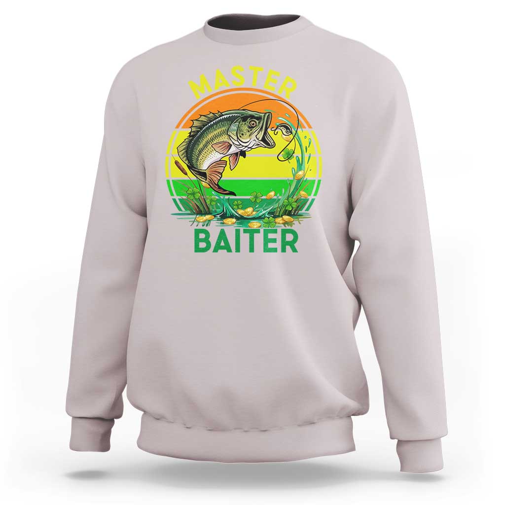 Funny Bass Fishing St Patricks Day Sweatshirt Master Baiter