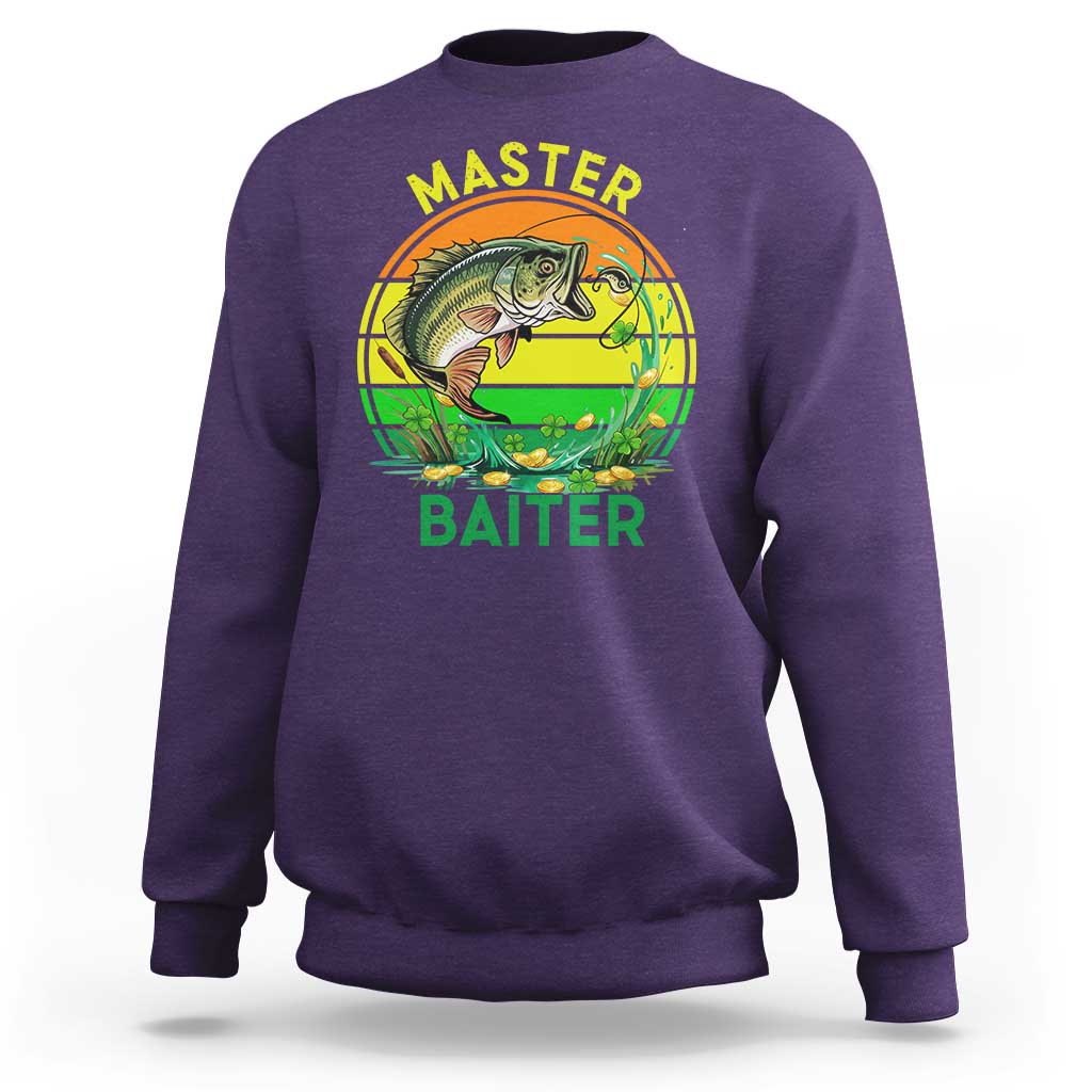 Funny Bass Fishing St Patricks Day Sweatshirt Master Baiter