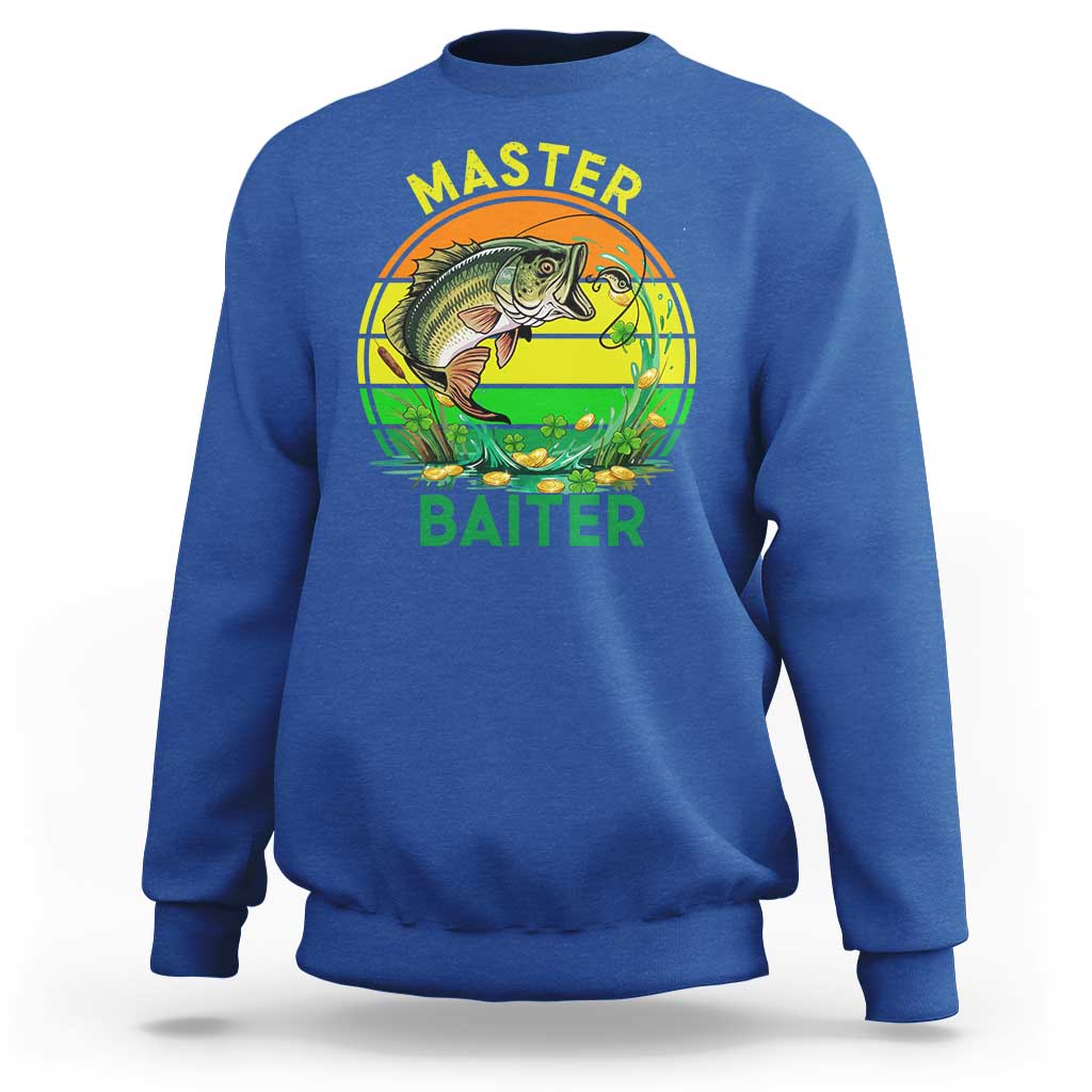 Funny Bass Fishing St Patricks Day Sweatshirt Master Baiter