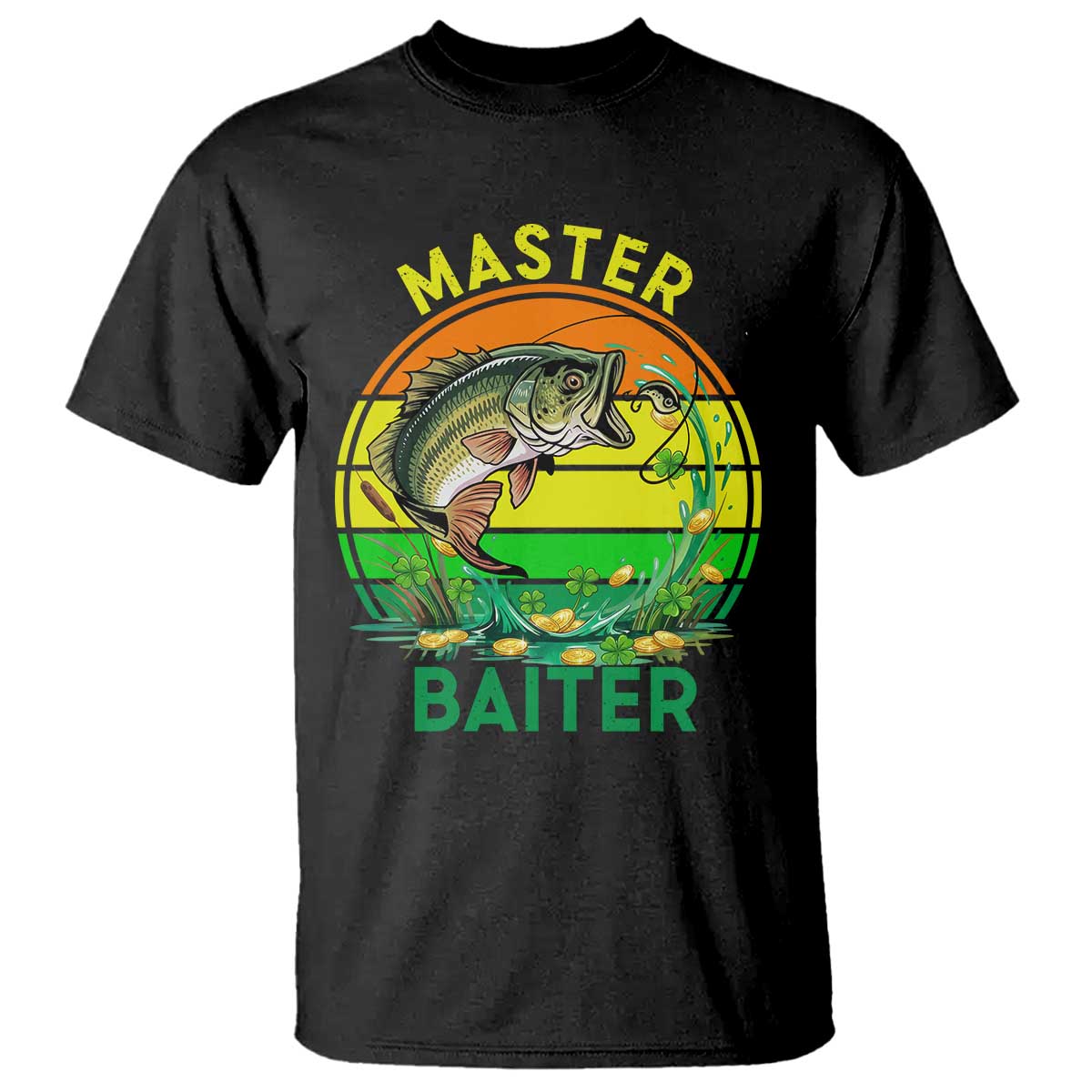 Funny Bass Fishing St Patricks Day T Shirt Master Baiter