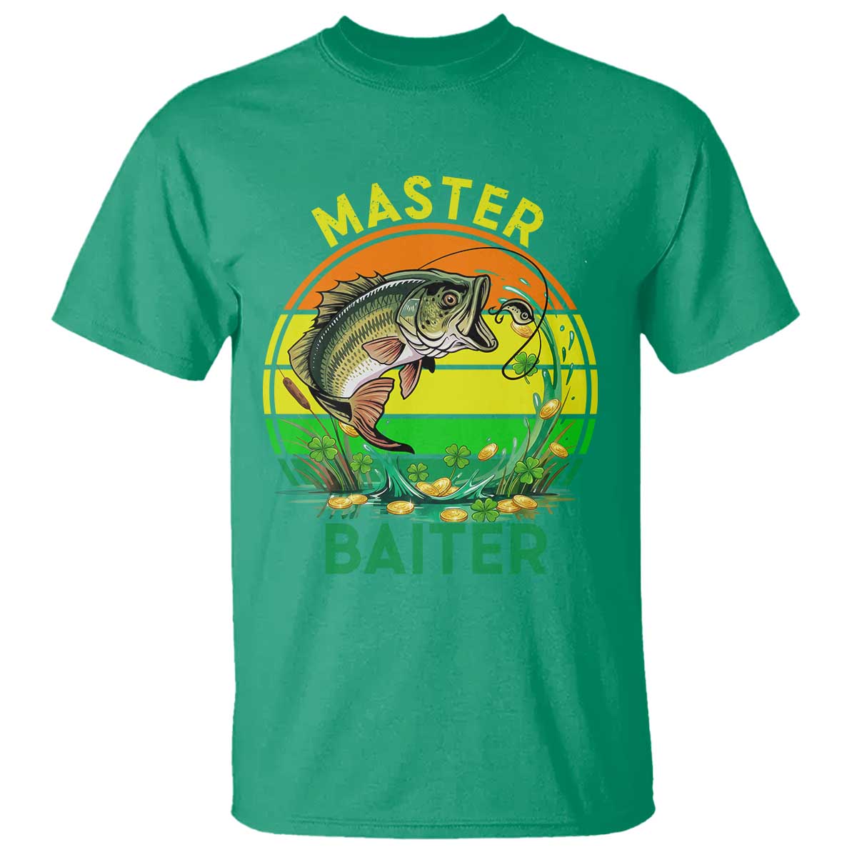 Funny Bass Fishing St Patricks Day T Shirt Master Baiter