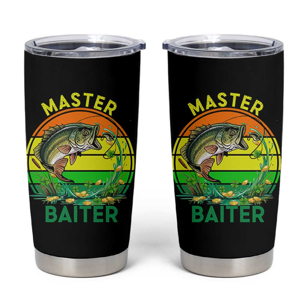 Funny Bass Fishing St Patricks Day Tumbler Cup Master Baiter