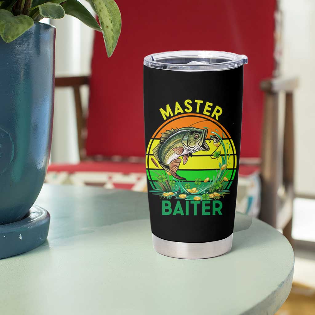 Funny Bass Fishing St Patricks Day Tumbler Cup Master Baiter