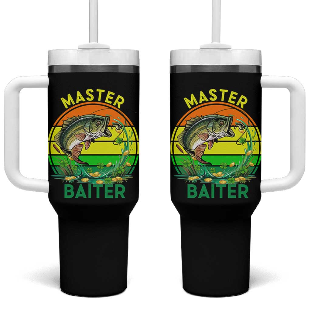 Funny Bass Fishing St Patricks Day Tumbler With Handle Master Baiter