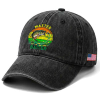Funny Bass Fishing St Patricks Day Washed Cotton Baseball Cap Master Baiter