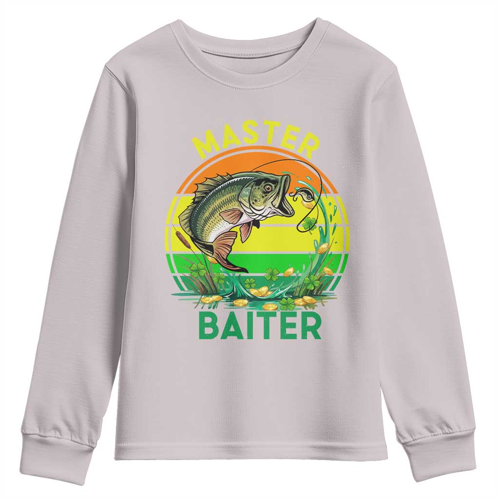 Funny Bass Fishing St Patricks Day Youth Sweatshirt Master Baiter