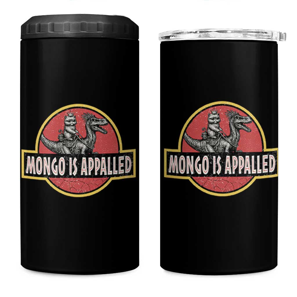 Retro Mongo is Appalled 4 in 1 Can Cooler Tumbler Princess Donut and Mongo Book Lover