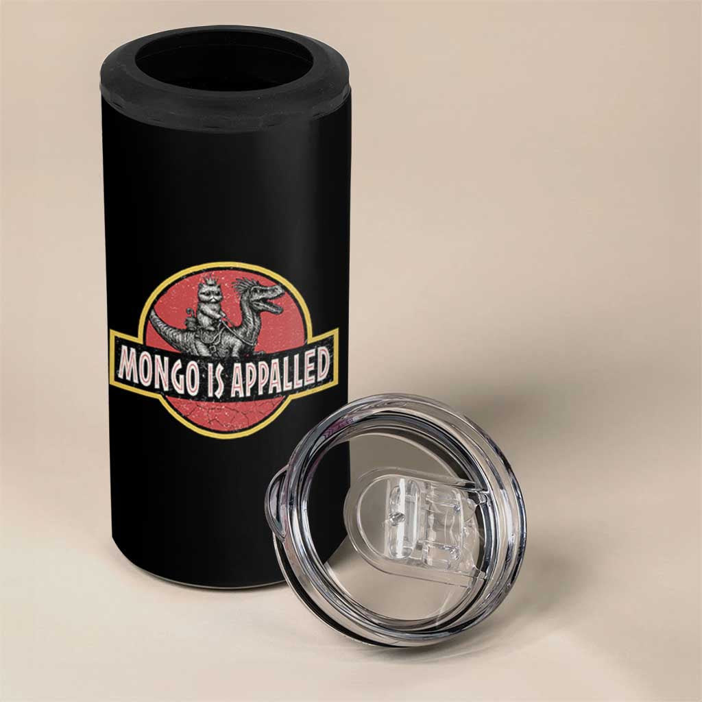 Retro Mongo is Appalled 4 in 1 Can Cooler Tumbler Princess Donut and Mongo Book Lover