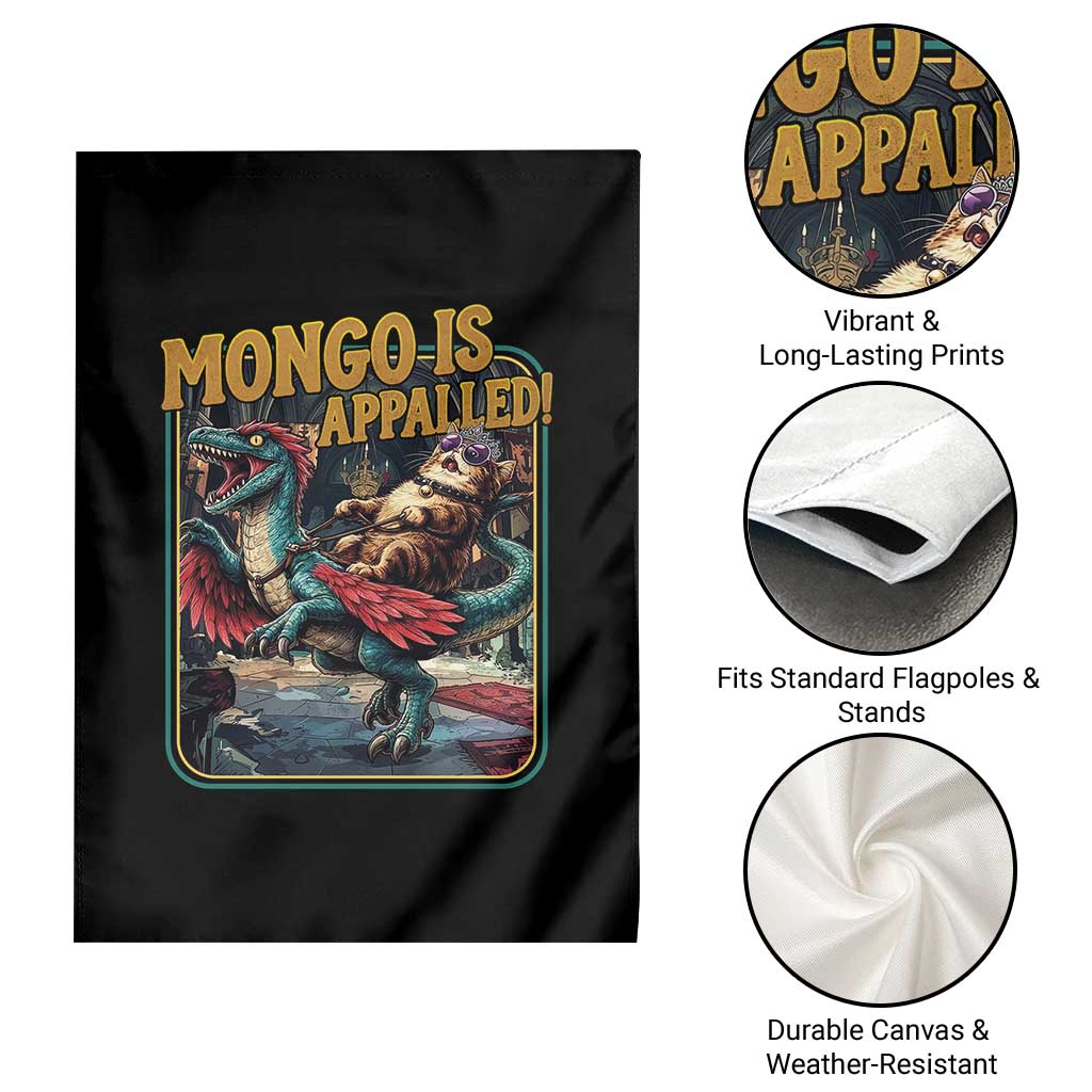 Mongo is Appalled Garden Flag Vintage Princess Donut Riding Mongo