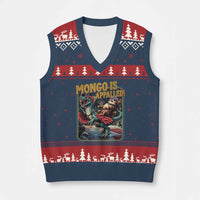 Mongo is Appalled V-Neck Knit Sweater Vest Vintage Princess Donut Riding Mongo