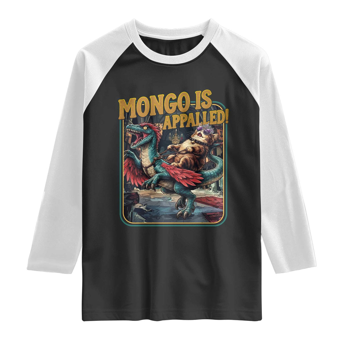 Mongo is Appalled Raglan Shirt Vintage Princess Donut Riding Mongo