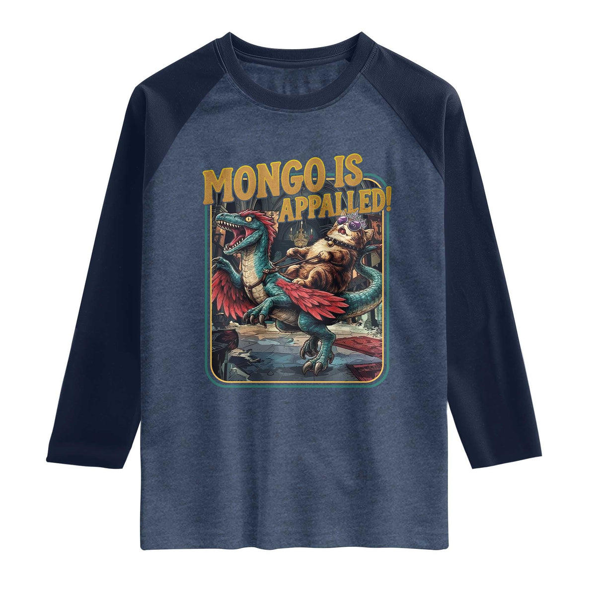 Mongo is Appalled Raglan Shirt Vintage Princess Donut Riding Mongo