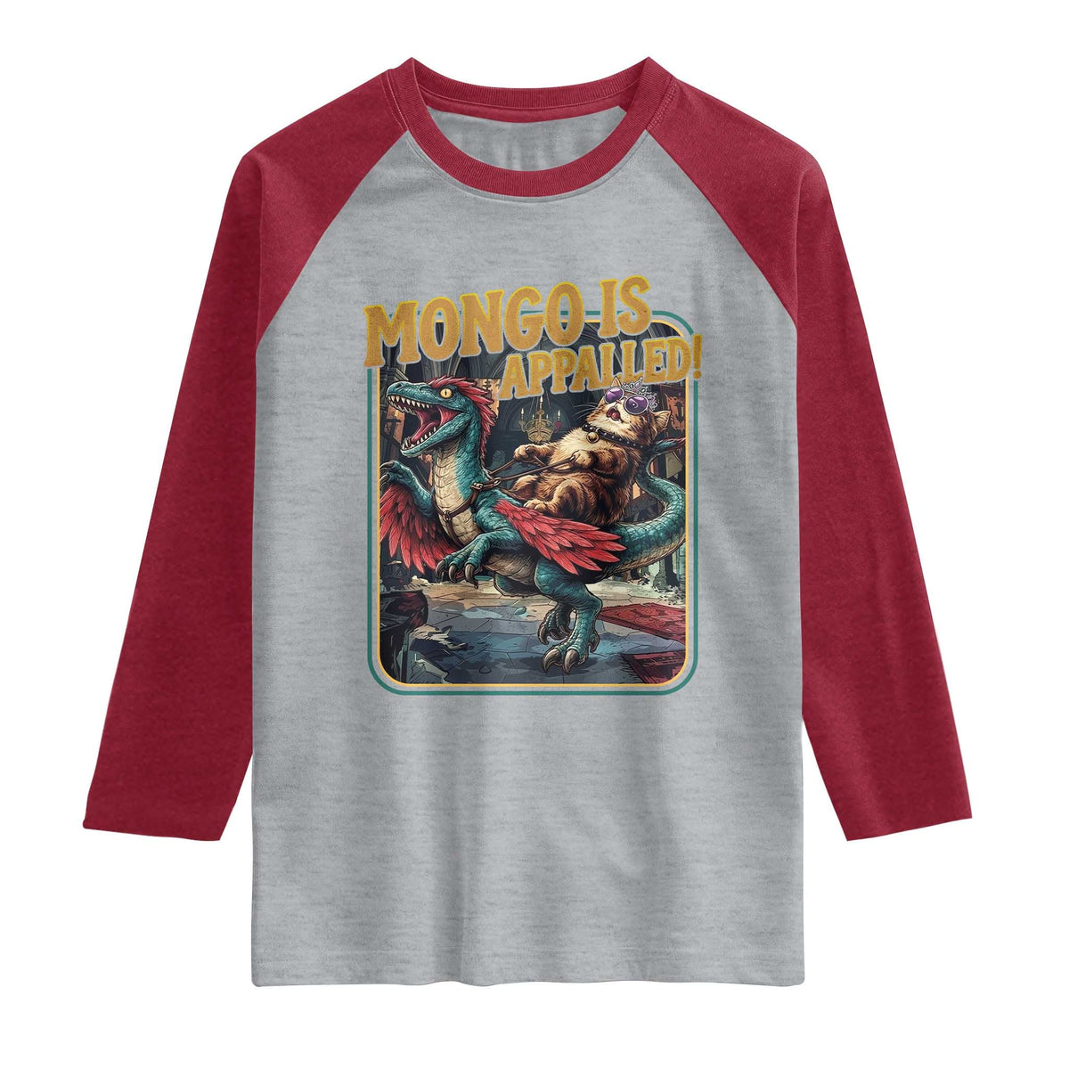 Mongo is Appalled Raglan Shirt Vintage Princess Donut Riding Mongo