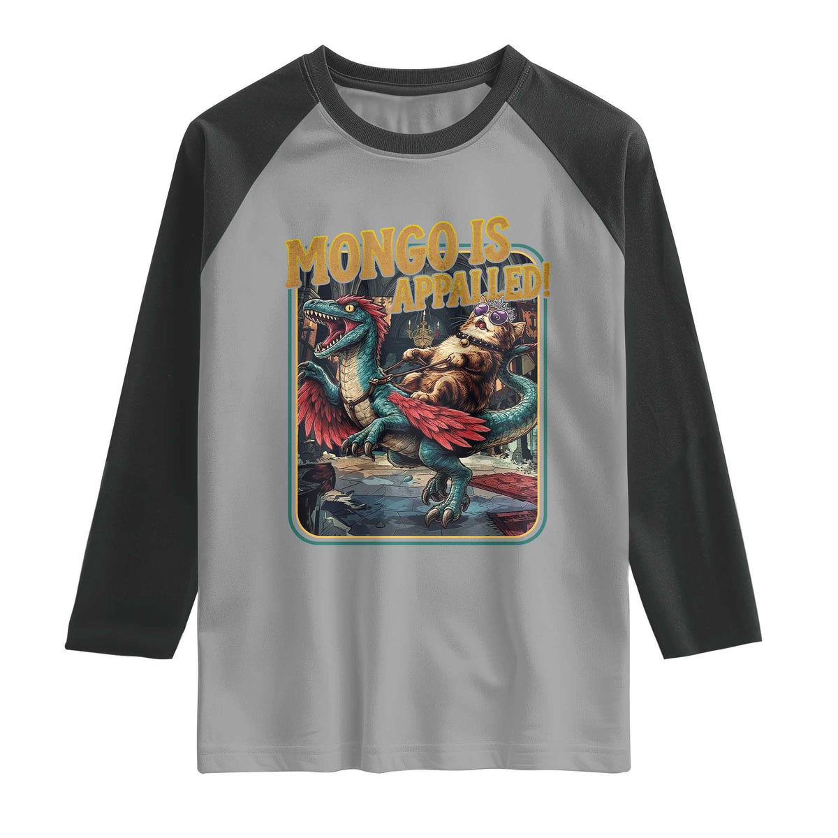 Mongo is Appalled Raglan Shirt Vintage Princess Donut Riding Mongo