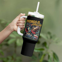 Mongo is Appalled Tumbler With Handle Vintage Princess Donut Riding Mongo
