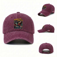 Mongo is Appalled Washed Cotton Baseball Cap Vintage Princess Donut Riding Mongo