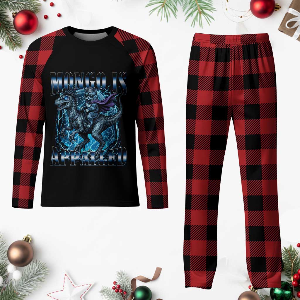 Mongo is Appalled Plaid Pajama Set Funny Princess Donut Riding Mongo