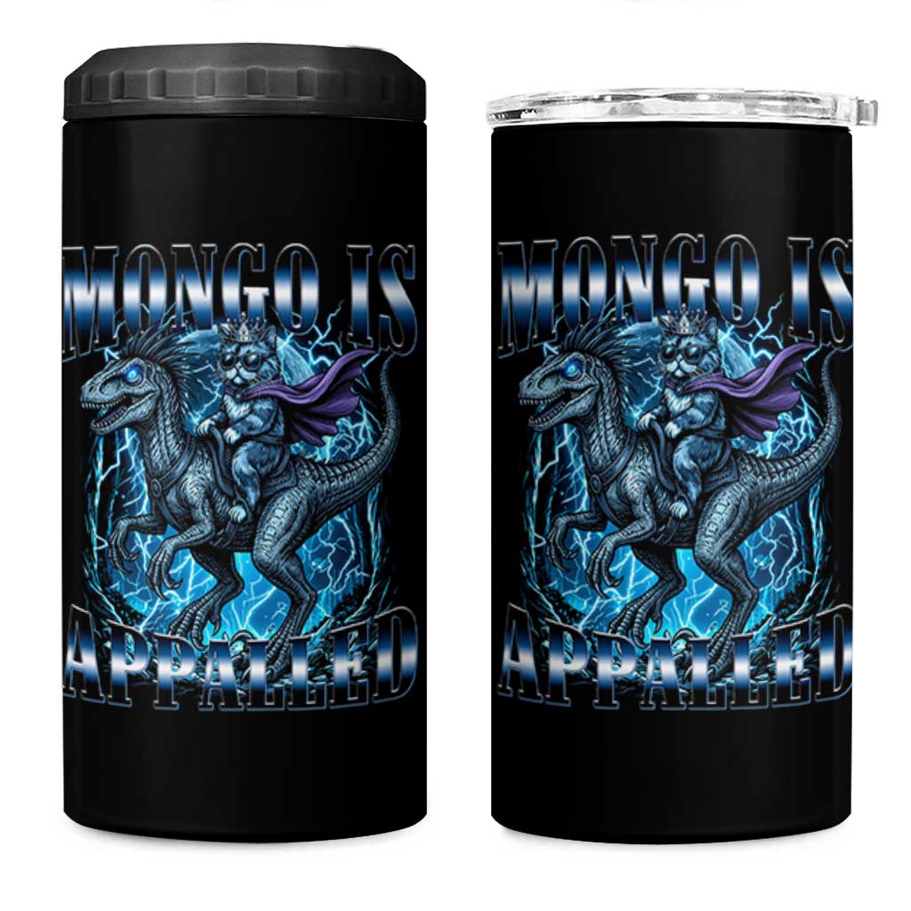 Mongo is Appalled 4 in 1 Can Cooler Tumbler Funny Princess Donut Riding Mongo