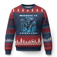 Mongo is Appalled Ugly Christmas Sweater Funny Princess Donut Riding Mongo