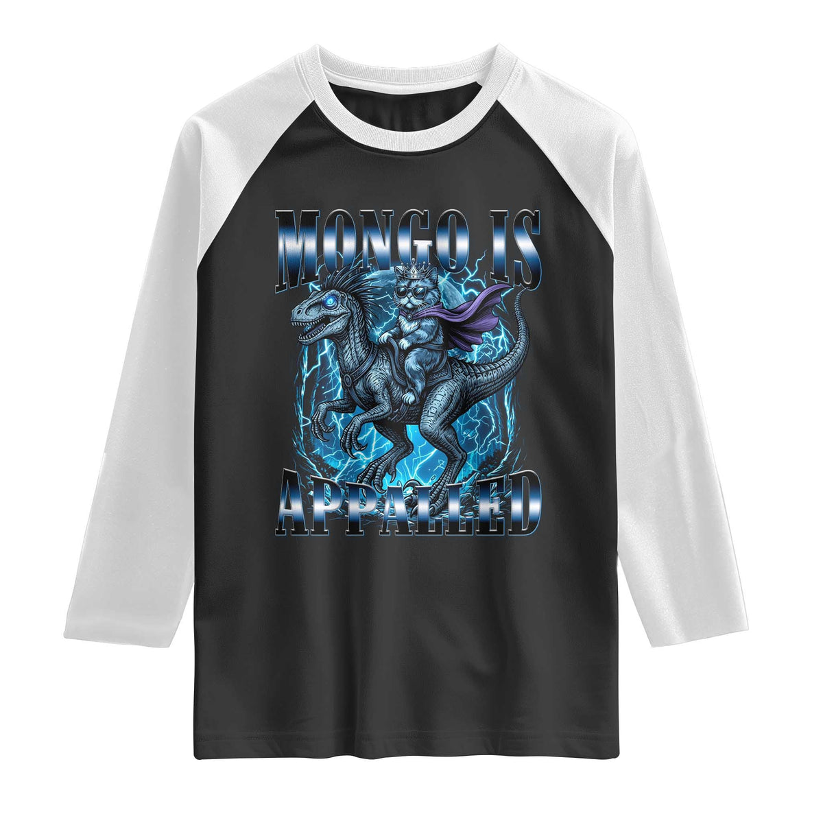 Mongo is Appalled Raglan Shirt Funny Princess Donut Riding Mongo