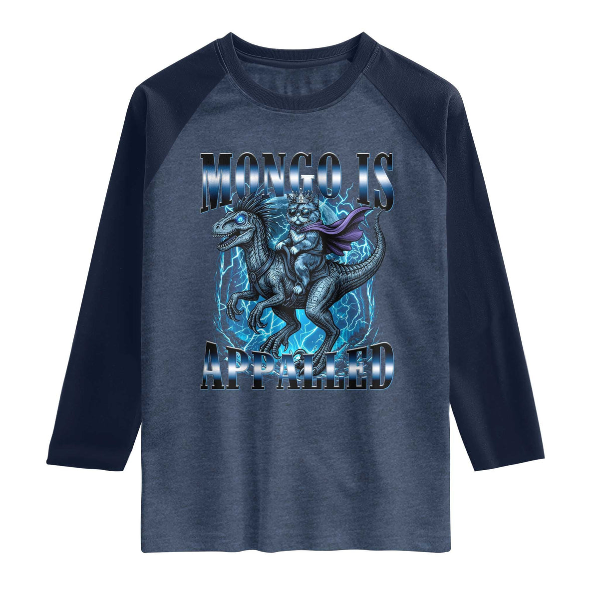 Mongo is Appalled Raglan Shirt Funny Princess Donut Riding Mongo