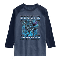 Mongo is Appalled Raglan Shirt Funny Princess Donut Riding Mongo
