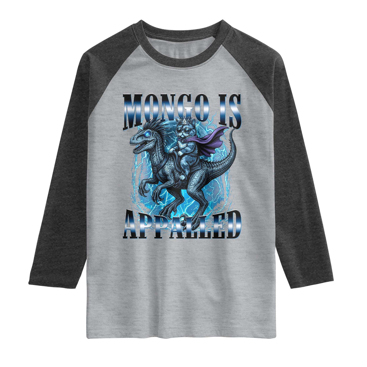 Mongo is Appalled Raglan Shirt Funny Princess Donut Riding Mongo