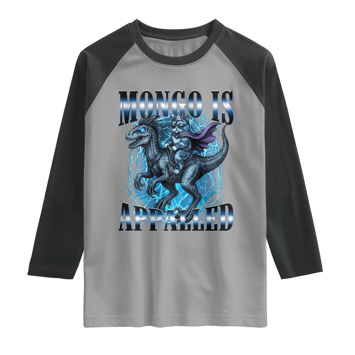 Mongo is Appalled Raglan Shirt Funny Princess Donut Riding Mongo