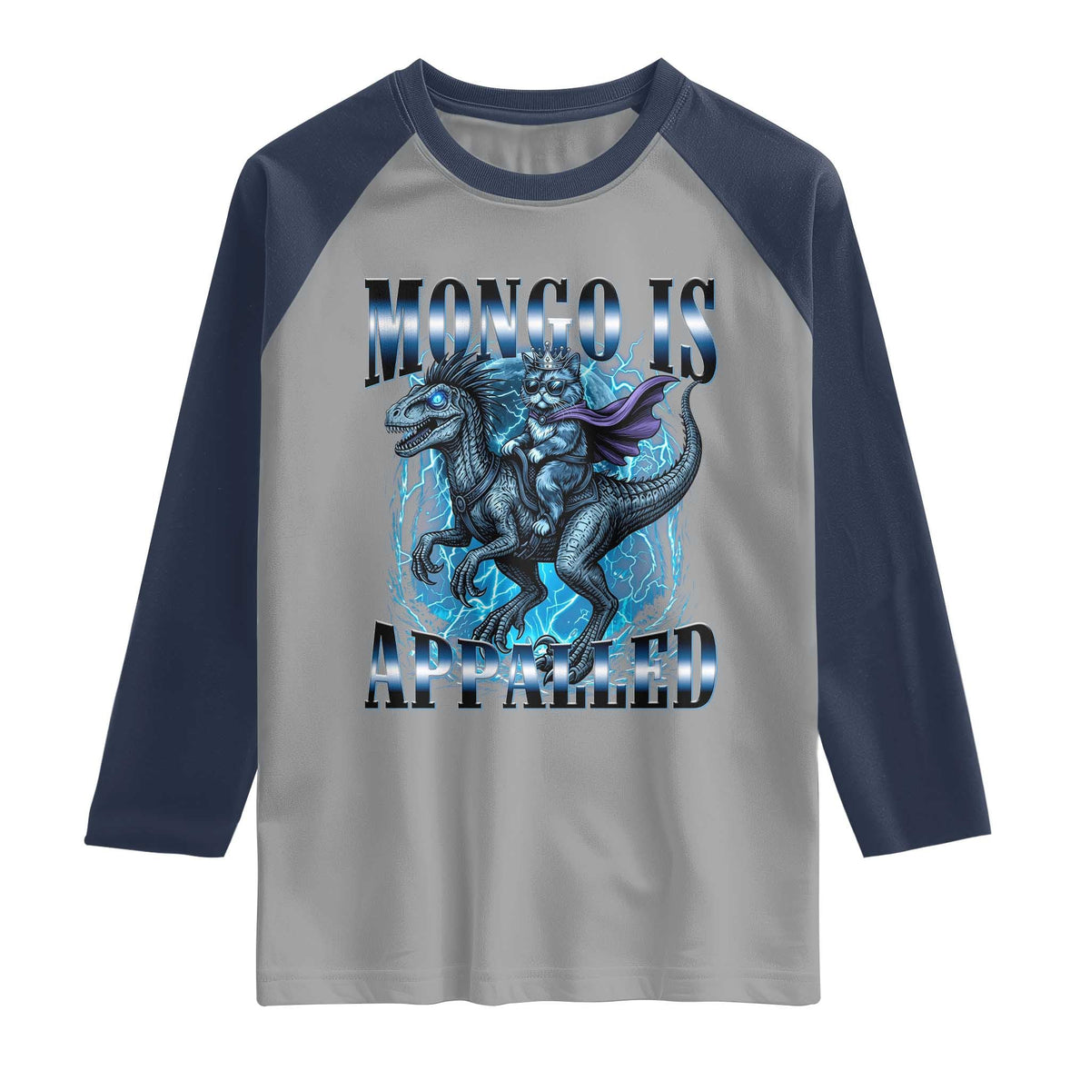 Mongo is Appalled Raglan Shirt Funny Princess Donut Riding Mongo