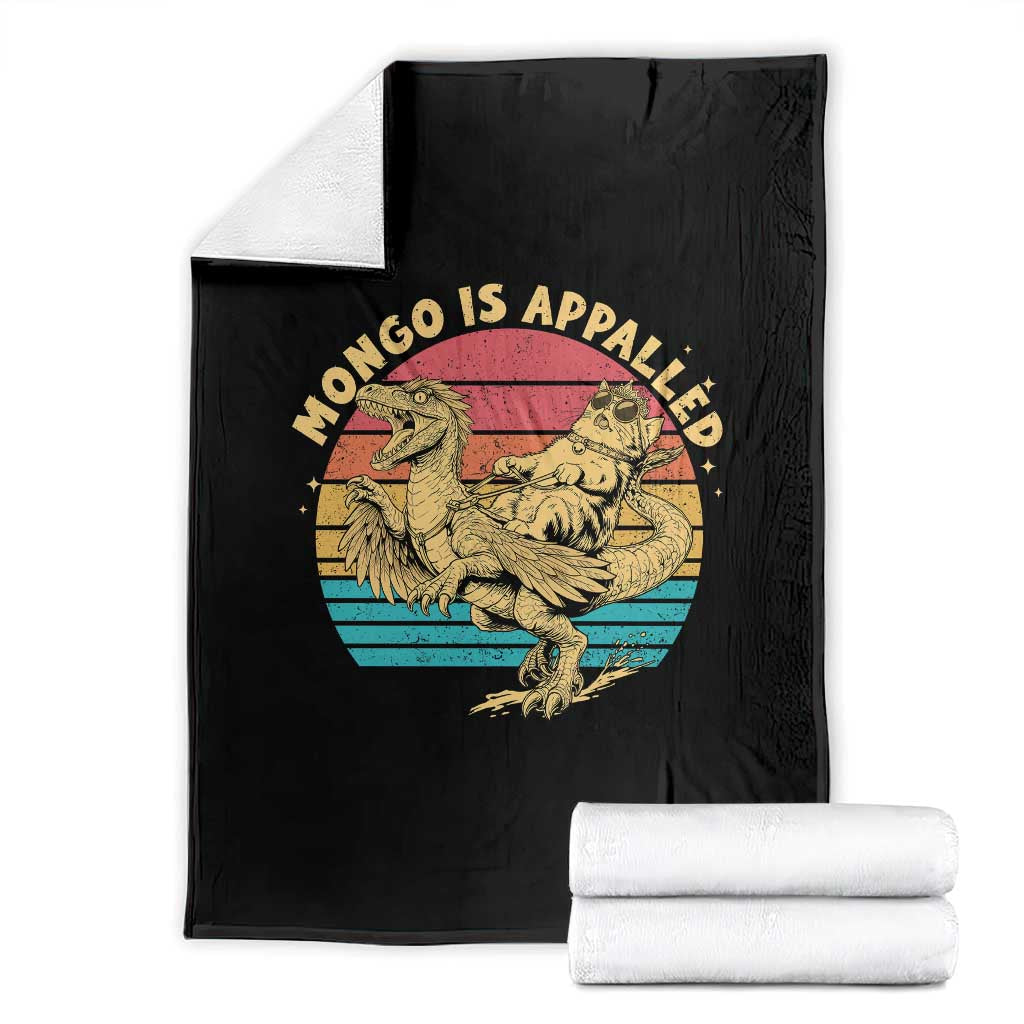 Mongo is Appalled Throw Blanket Vintage Princess Cat Riding Dinosaur