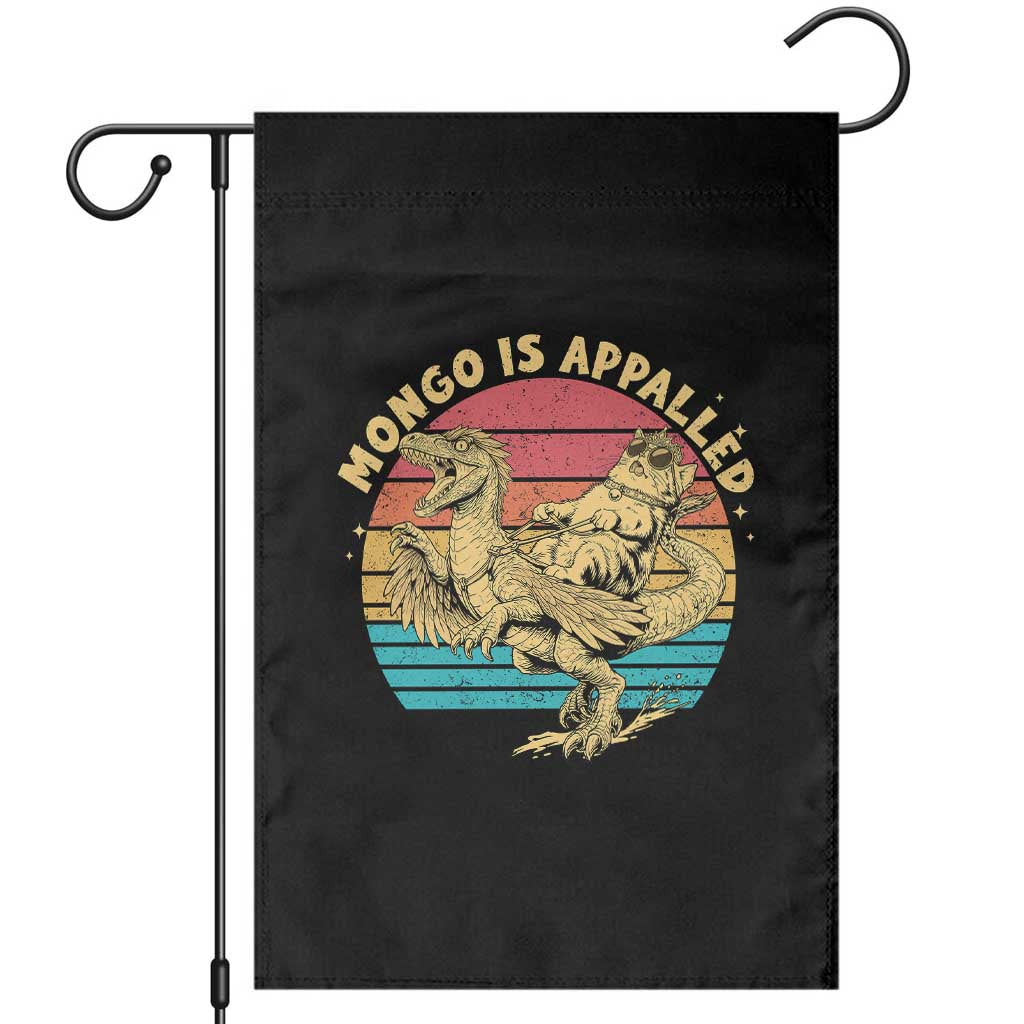 Mongo is Appalled Garden Flag Vintage Princess Cat Riding Dinosaur