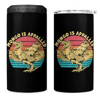 Mongo is Appalled 4 in 1 Can Cooler Tumbler Vintage Princess Cat Riding Dinosaur